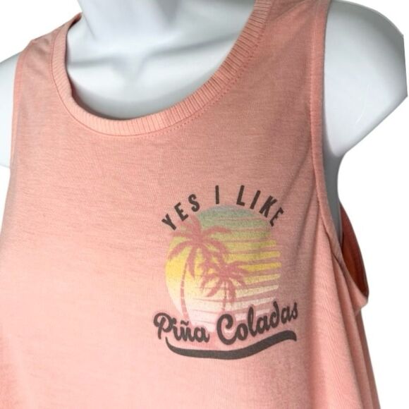 Lyric & Culture Womens M I Like Pina Coladas Tank Top - Picture 2 of 5